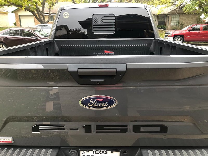 xinghe for 2015-2025 2026 F150 F250 F350 Rear Middle Window American Flag Decal for Truck, Matte Black USA Flag Decal for Truck Back Sliding Window, for Ford Raptor Accessories - Image 5